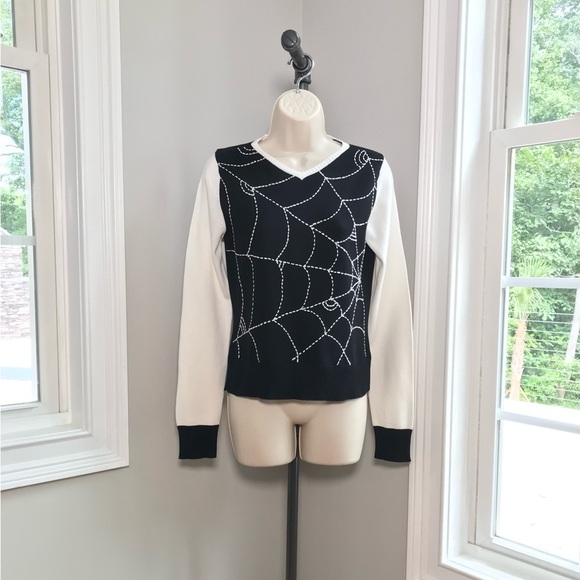 Michael Simon Halloween Sweater Spider Web - Women’s Small - Picture 5 of 9